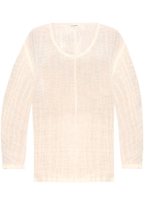 By Malene Birger crew-neck linen top - Neutrals