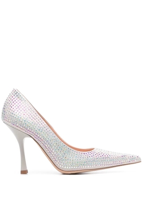 LIU JO x Leonie Hanne crystal-embellished 100mm pumps - Grey