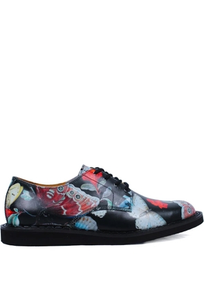 George Cox butterfly-print derby shoes - Black