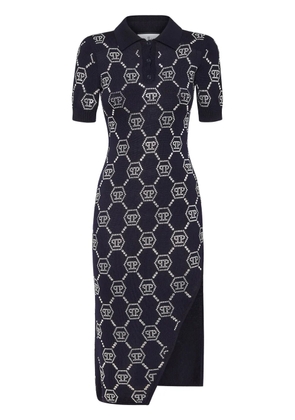 Philipp Plein monogram polo dress - Blue
