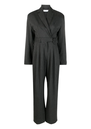 Ioana Ciolacu pinstripe-print wool jumpsuit - Black