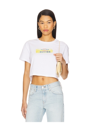 Polychrome Goods Butter Stick Crop Top in White. Size L. Also in M, S, XL.