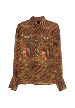 Jean Paul Gaultier Pre-Owned sheer printed shirt - Brown