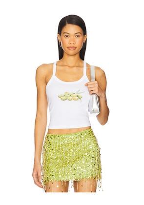 Polychrome Goods Olive Tank in White. Size L. Also in XL.