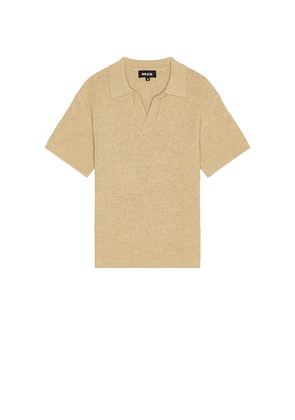 SEROYA Alexander Knit Polo Shirt in Brown. Size S. Also in XL/1X.