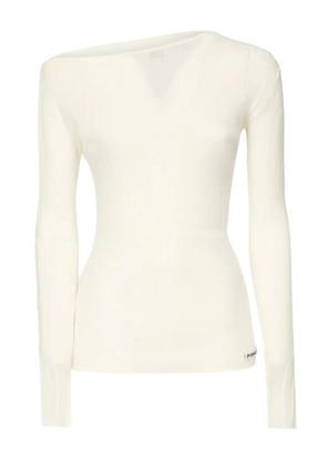 PINKO off-shoulder ribbed sweater - White