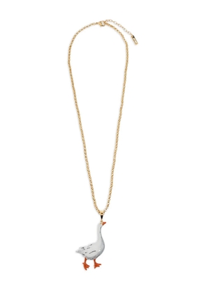 Moschino goose-pendant necklace - Gold