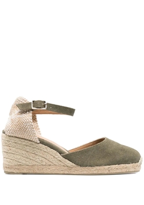 Castañer 70mm raffia wedge espadrilles - Silver