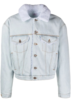 ERL faux-fur collar denim jacket - Blue