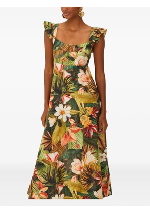 FARM Rio floral-print midi dress - Green