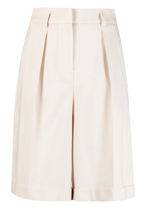 Lorena Antoniazzi pleat-detail knee-length shorts - Neutrals