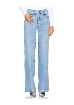 PAIGE Sasha Wide Leg Jeans in Denim-Light. Size 25. Also in 27, 29, 31, 32, 34.
