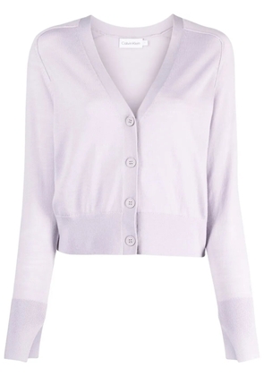 Calvin Klein V-neck wool cardigan - Purple
