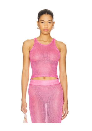 superdown Miranda Knit Top in Pink. Size L. Also in M, S, XS.