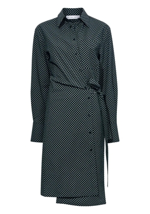 Proenza Schouler White Label check-print poplin wrap dress - Black