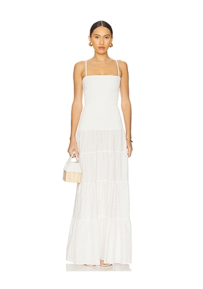 PEIXOTO Clementine Maxi Dress in White. Size L. Also in M, S, XL.