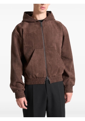 Manière De Voir zip-up hooded jacket - Brown
