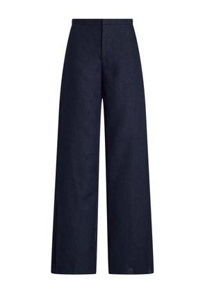 Ralph Lauren Collection linen straight-leg trousers - Blue