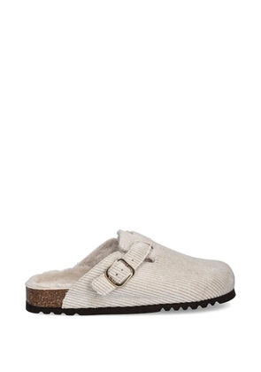 Scholl buckle corduroy mules - Neutrals