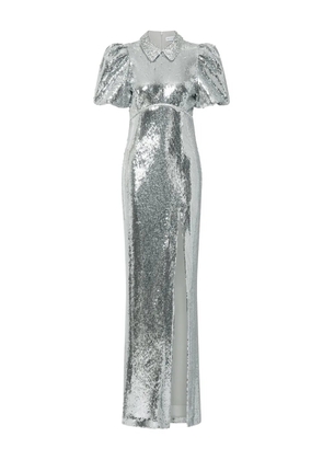 Rebecca Vallance Olympia short-sleeve embellished maxi dress - Silver