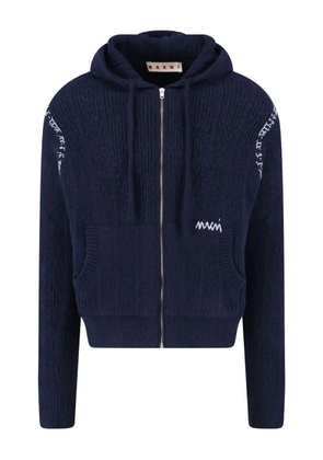 Marni hooded zip-up cardigan - Blue