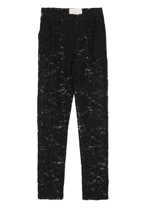 Loulou floral-lace tapered trousers - Black
