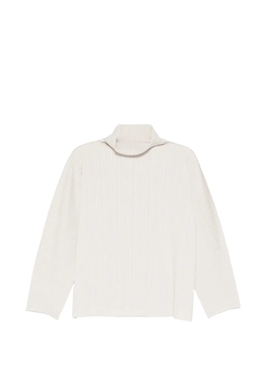 Pleats Please Issey Miyake A-Poc Shell pleated mock-neck top - Neutrals
