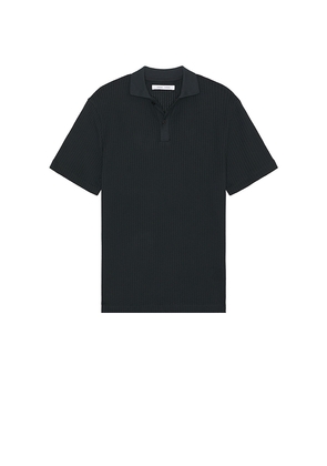 SAMSOE SAMSOE Sajase Short Sleeve Polo in Black. Size M. Also in XL/1X.