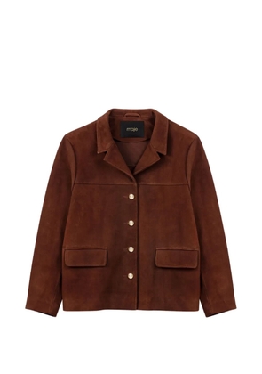 Maje buttoned leather jacket - Brown