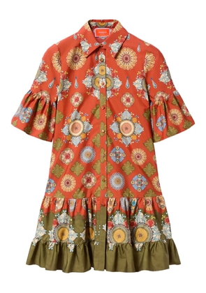 La DoubleJ floral-print ruffled dress - Red