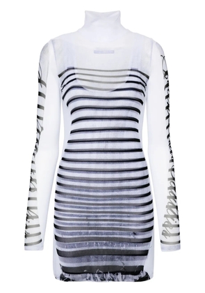 Jean Paul Gaultier Marinère mesh minidress - White