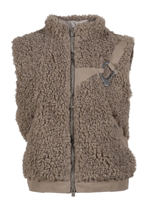 HELIOT EMIL buckle-detail teddy vest - Brown