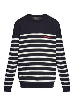 DSQUARED2 logo-detail striped sweater - Blue