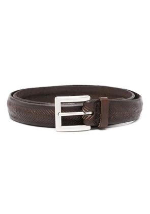 Orciani laser-cut leather belt - Brown