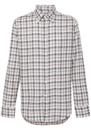 Canali checked shirt - White