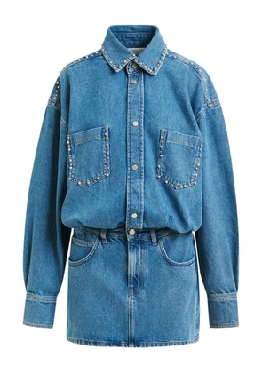 Essentiel Antwerp studded denim mini day dress - Blue