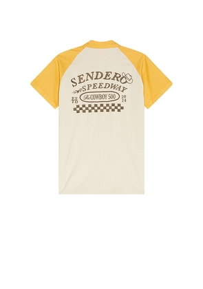 Sendero Provisions Co. Saloon Raglan Shirt in Cream,Yellow. Size L. Also in M, S, XL/1X.