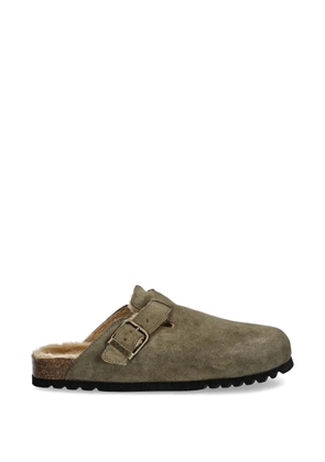 Scholl suede buckle mules - Green