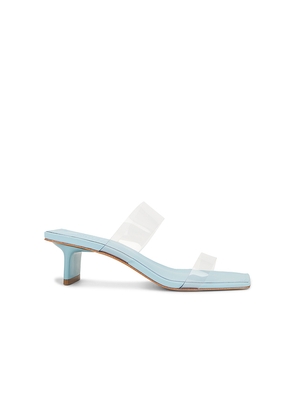 Schutz Ariella Tab Mid Sandal in Blue. Size 6. Also in 6.5, 7.5, 8, 8.5, 9, 9.5.