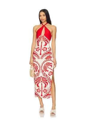 SEVEN WONDERS Isla Midi Dress in Red. Size S. Also in XS.