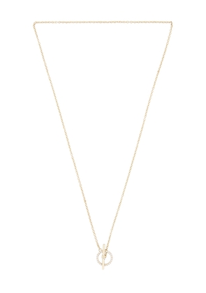 STONE AND STRAND Diamond Toggle Link Necklace in Metallic Gold.