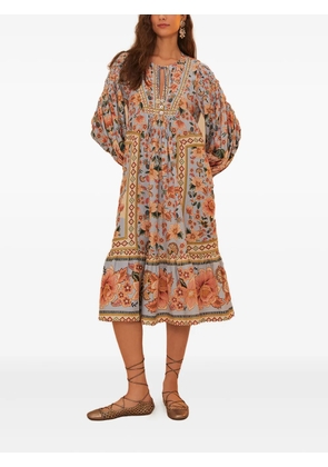 FARM Rio floral-print midi dress - Blue