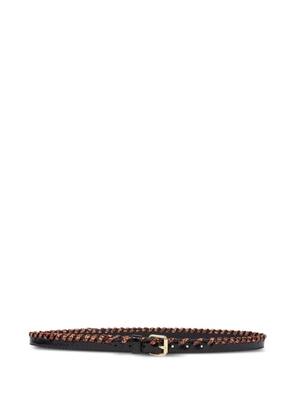 DRIES VAN NOTEN braided-embellishment leather belt - Black
