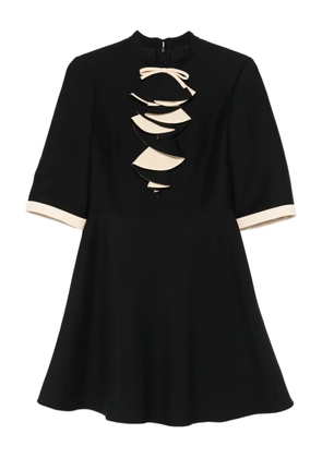 Valentino Garavani bow-detailed ruffled mini dress - Black