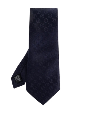 Giorgio Armani patterned silk tie - Blue