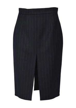 Nineminutes The Claudia pinstripe-pateern slit midi skirt - Blue