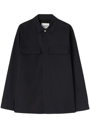 Jil Sander logo-tag cotton shirt - Blue