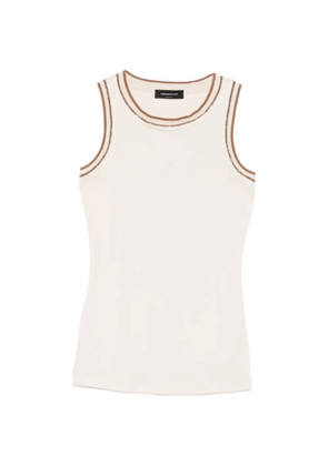 Fabiana Filippi contrast-trim sleeveless tank top - Neutrals