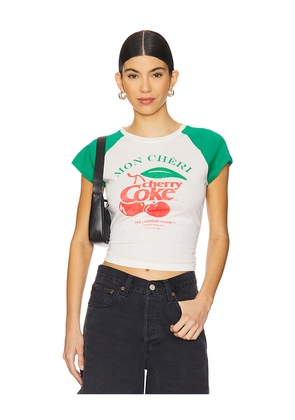 The Laundry Room Mon Cheri Cherry Coke Baby Tee in White. Size L. Also in XL, XS.