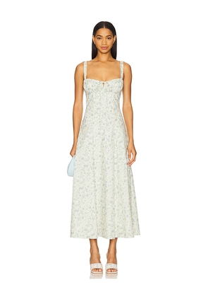 SNDYS Alessia Drop Waist Dress in Blue. Size L. Also in M, S, XS, XXS.